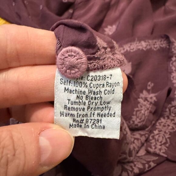 Johnny Was Fayan Tunic Blouse Top Embroidered Patchwork Sleeve Floral Women's M - Picture 10 of 10
